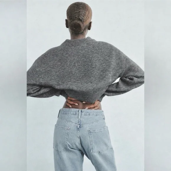 Zara grey crop sweater - Picture 3 of 4